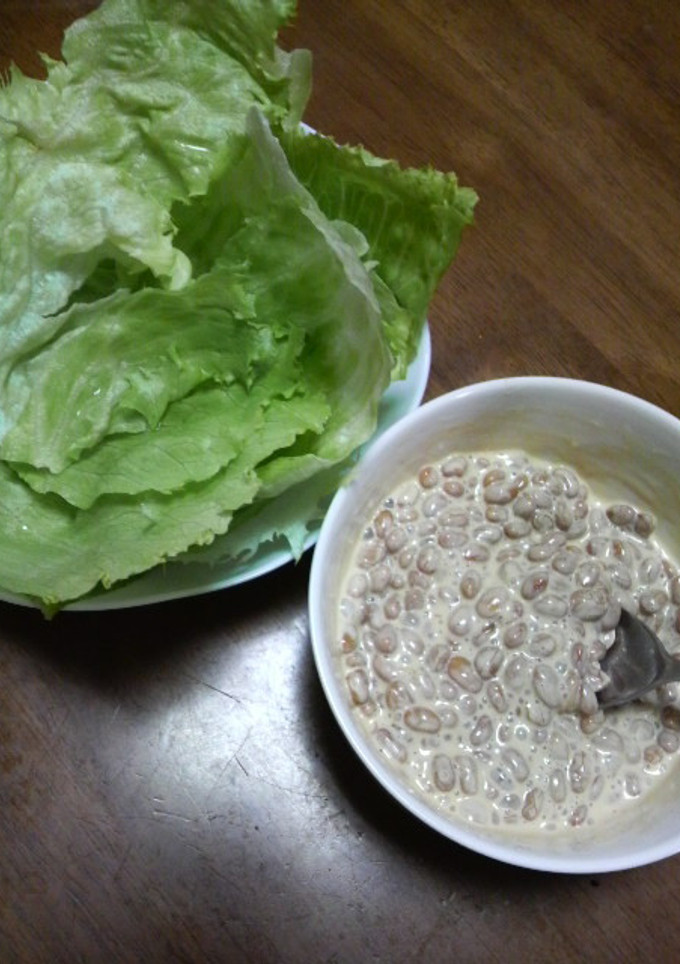 納豆の消費に☆納豆マヨ‡レタス巻き‡-レシピのメイン写真