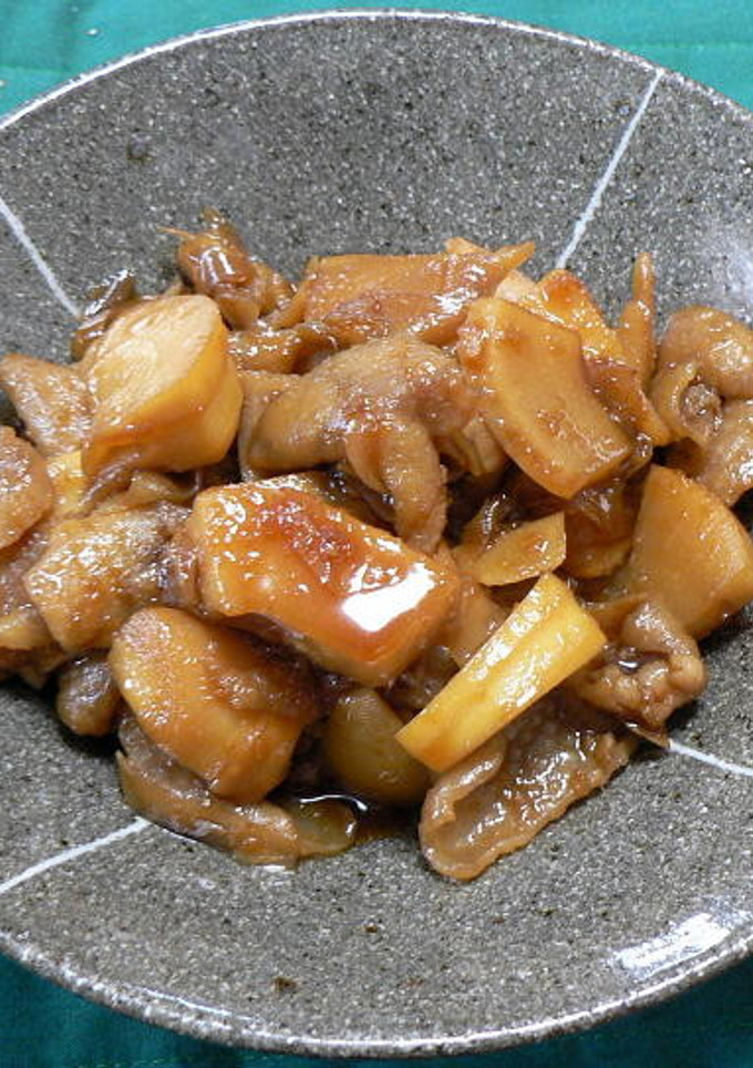 めんつゆで簡単、タケノコと鶏皮の甘辛煮-レシピのメイン写真