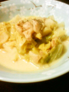 鶏キャベツ☆とろとろカレーミルク煮♡-レシピのメイン写真