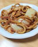 塩こうじ肉汁キムチ焼きうどん