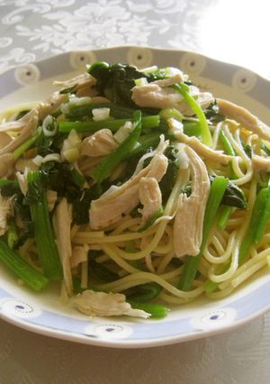 ほうれん草と鶏ササミのパスタ-レシピのメイン写真