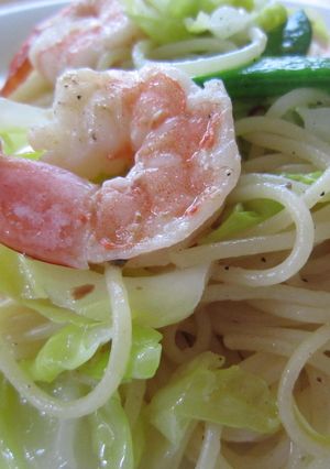 春キャベツと海老のパスタ-レシピのメイン写真