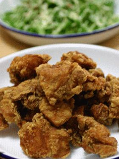 2004.5.9 とりのから揚げ+水菜サラダ-レシピのメイン写真