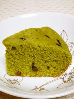炊飯器☆HM抹茶ケーキin甘納豆♪-レシピのメイン写真