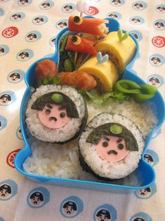 金太郎アメ海苔巻 / チクワ(キャラ弁)-レシピのメイン写真