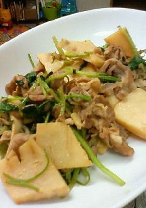 調味料これだけ！筍と豚肉のポン酢炒め-レシピのメイン写真