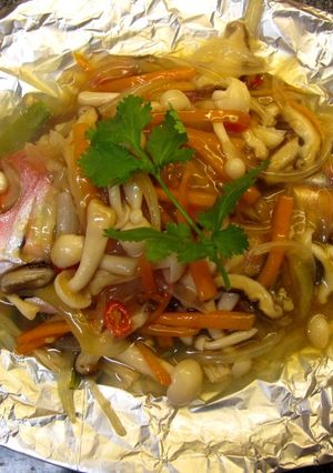 キノコたっぷり！☆タイ風・魚の蒸し料理☆-レシピのメイン写真