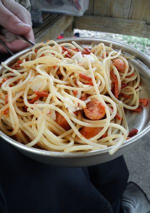 【バイク旅めし】かんたんパスタ-レシピのメイン写真