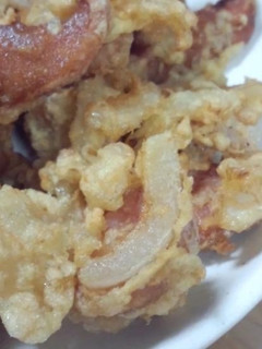 唐揚げの衣活用法!ウィンナーと新玉揚げ-レシピのメイン写真