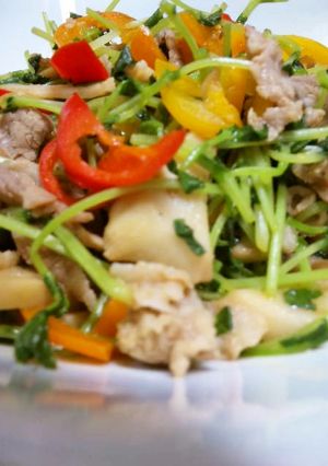◆栄養豊富な豆苗と豚肉の中華風炒め◆-レシピのメイン写真