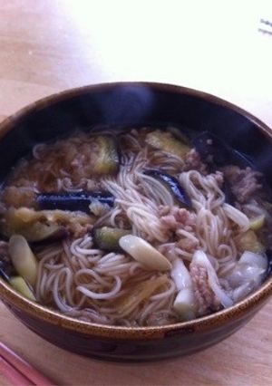 ひき肉にゅうめん-レシピのメイン写真