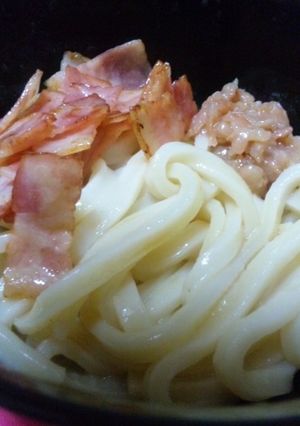 さっぱり濃厚☆ベーコン梅バターうどん-レシピのメイン写真