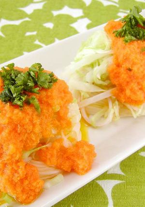 蒸し野菜にんじんドレッシングのサラダめん-レシピのメイン写真
