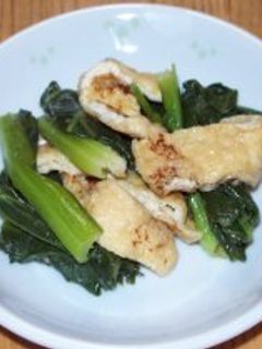 小松菜とうす揚げの炒め煮-レシピのメイン写真
