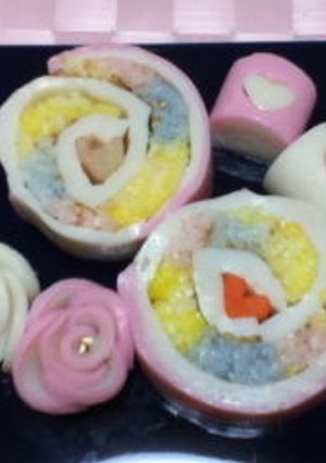 誕生日天然三色寿司でサプライズパーティー-レシピのメイン写真