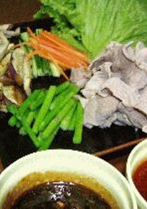まきまき肉サラダと3種のソース-レシピのメイン写真