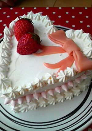 母の日に♪卵１個で簡単ハートケーキ-レシピのメイン写真