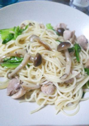 鶏肉としめじとレタスのパスタ-レシピのメイン写真