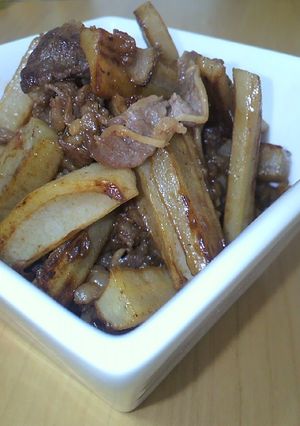 レンコンと牛肉の甘辛炒め-レシピのメイン写真