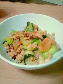 麩とチンゲン菜と木綿豆腐の炒め物-レシピのメイン写真