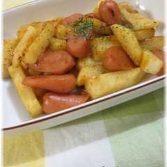 รูปของ ウインナーと長いもの和風カレー炒め
