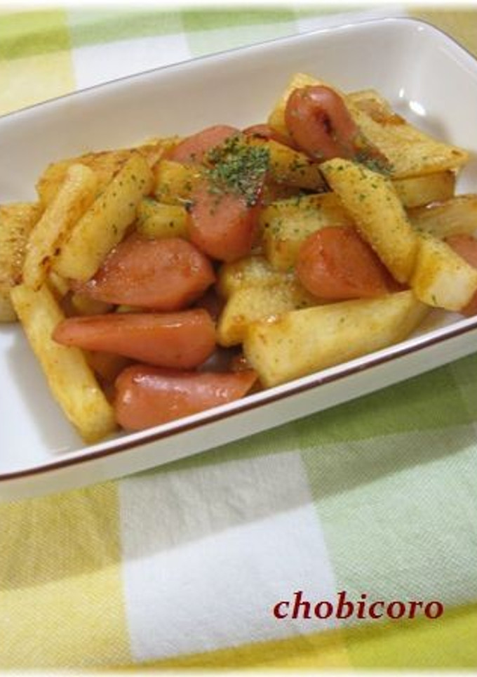 ウインナーと長いもの和風カレー炒め-レシピのメイン写真