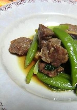 小松菜とスナップえんどうと牛肉の蒸し煮-レシピのメイン写真