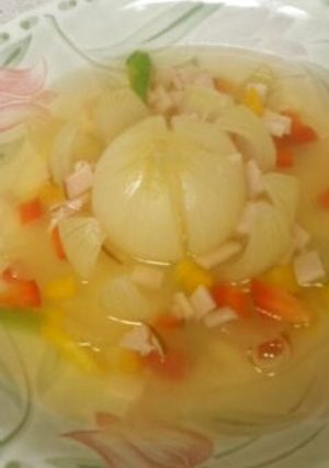 新玉ねぎで…母の日のお花のスープ-レシピのメイン写真