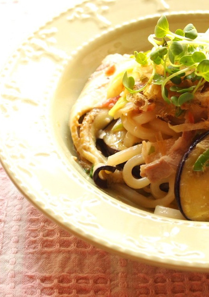梅味噌マヨの焼きうどん-レシピのメイン写真