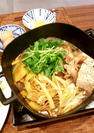 やみつき！旬の筍がメインの鶏すき焼き！-レシピのメイン写真