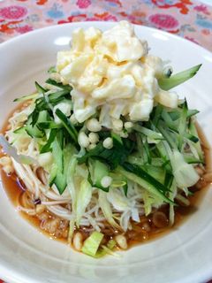 マヨたくあんのせ!サラダそうめん~-レシピのメイン写真