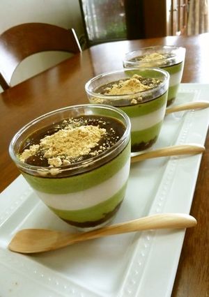和✿あんこ＆抹茶とクリームのババロア♪-レシピのメイン写真