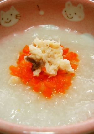 離乳食　初期～　【かぶと人参の鯛雑炊】-レシピのメイン写真