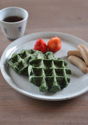 米粉でほうれん草ワッフル-レシピのメイン写真
