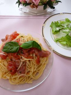 生ハムとトマトの冷製パスタ-レシピのメイン写真