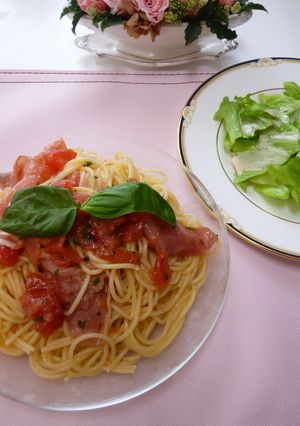 生ハムとトマトの冷製パスタ-レシピのメイン写真