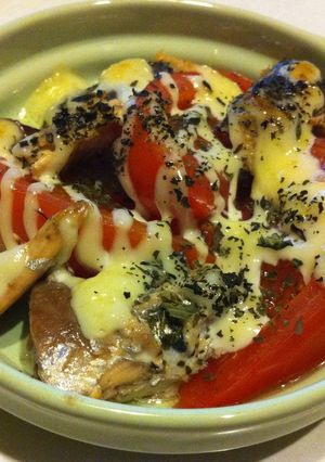 ☆さば缶とトマトのマヨネーズバジル焼き☆-レシピのメイン写真