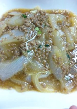 新玉ねぎと挽き肉のうま煮-レシピのメイン写真