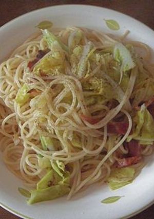 キャベツとベーコンのスパゲティ-レシピのメイン写真