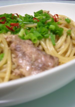 さば缶のにんにくしょうゆスパ-レシピのメイン写真