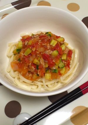 トマトソースのぶっかけうどん-レシピのメイン写真