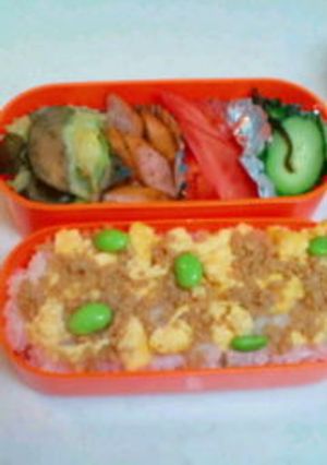 すき焼きのたれで簡単そぼろ弁当-レシピのメイン写真