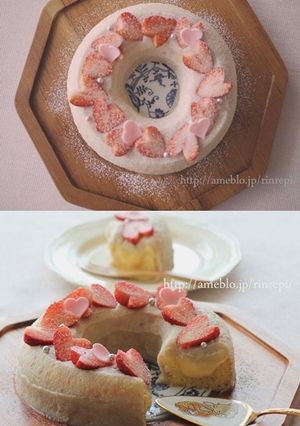 桜と白あんのカスタードエンゼルケーキ-レシピのメイン写真
