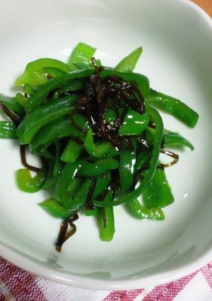 ピーマンの塩昆布炒め-レシピのメイン写真
