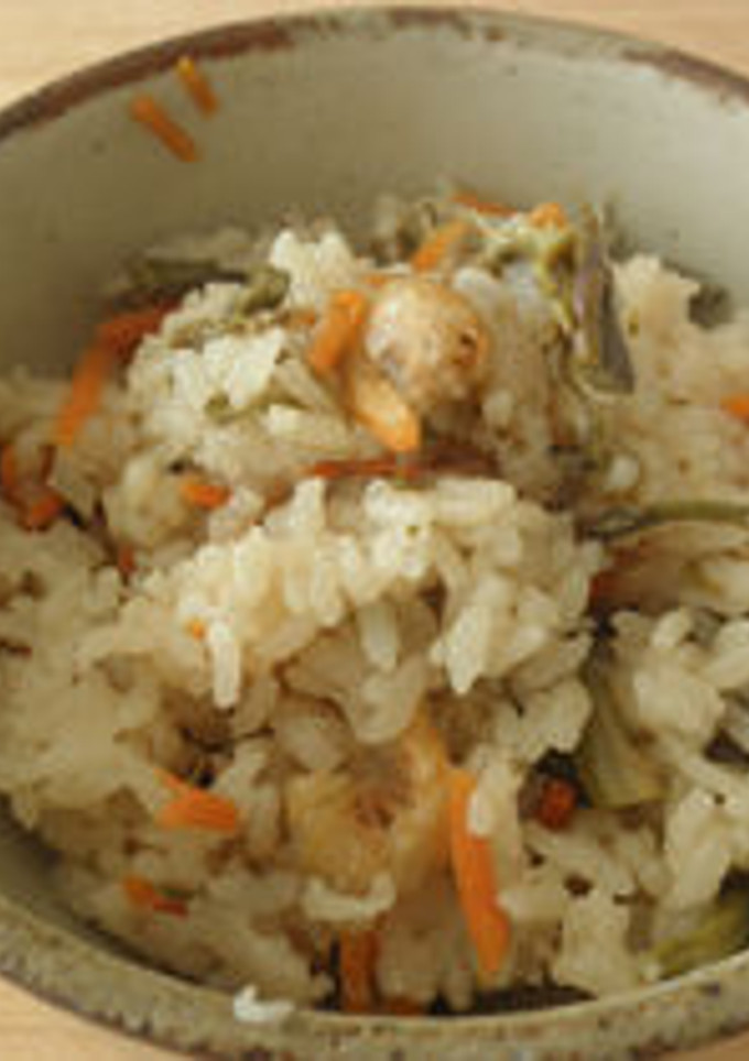 わらびと干しエビの中華風味炊き込みご飯-レシピのメイン写真