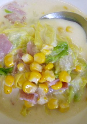 朝食スープ♪春キャベツ食べるミルクスープ-レシピのメイン写真