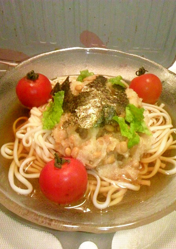 簡単なめ茸おろし冷やしうどん　-レシピのメイン写真
