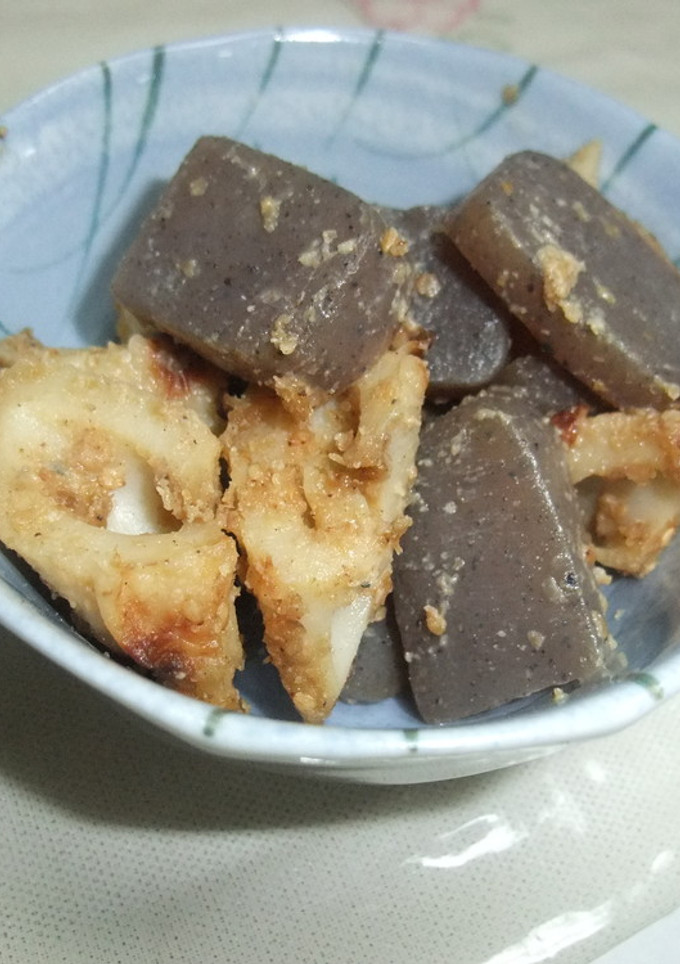 こんにゃくとちくわのゴマ味噌炒め-レシピのメイン写真