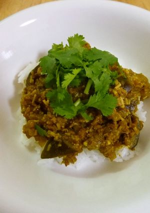 簡単Ｏｉｌ不使用☆なすのキーマカレー-レシピのメイン写真