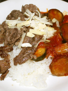 ワンディッシュ★牛肉ソテー&野菜トマト煮-レシピのメイン写真